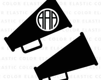 Megaphone svg, Megaphone monogram svg - Megaphone clipart - cheerleader digital download svg, eps, dxf, png