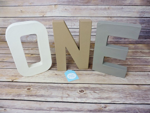 Items similar to Freestanding ONE letters, one photo prop, 1 letter ...