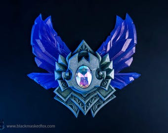 Diamond Badge, League of Legends - hand painted with gemstone