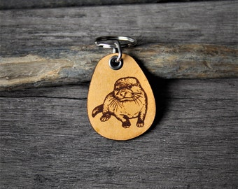 Otter - genuine leather keychain