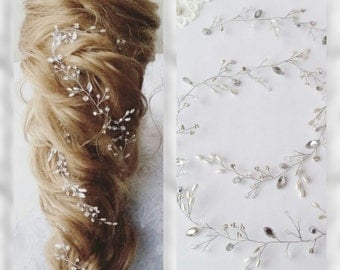 FREE SHIPPING All Summer !!!!Long hair vine,Crystals Bridal Wedding, Headband,Bridal Hair Vine,Wedding hair-vine,pearl hair vine 53