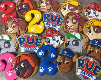 PAW PATROL cookies, Boys cookies, boys party cookies, pet cookies, dog cookies, paw patrol party, paw patrol party favors, pet party favors