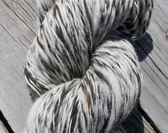 100% Hand Spun Shetland/Corridale/Merino Wool Yarn, 310 Yards Worsted Weight Skein, Aged Barnwood Color