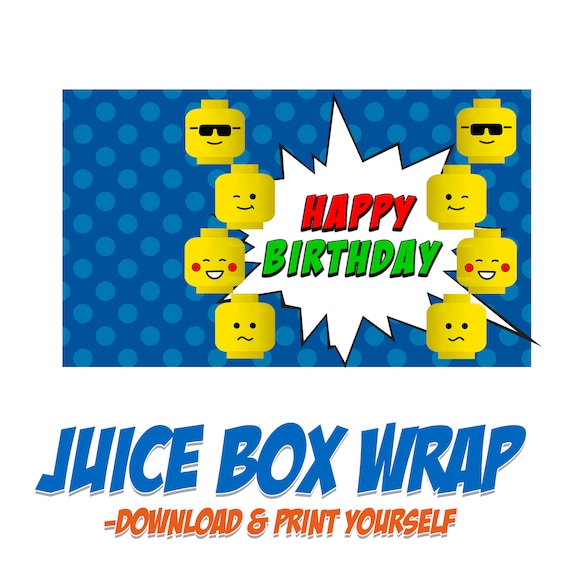 Printable Lego Juice Box Wrapper Lego Juice Box Wrapper Lego | Etsy