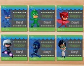 Items similar to PJ Masks Valentine's Day Cards - Green Chalkboard ...