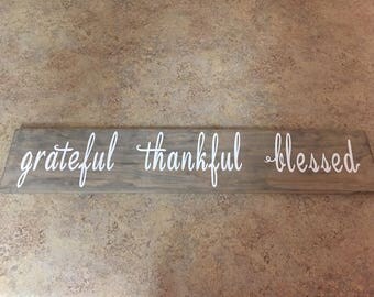 Rustic Wood Sign, Grateful Thankful Blessed Sign, Rustic Wall Decor, Wood Sign, Wall Decor, Wood Pallet Art, Reclaimed Wood Sign