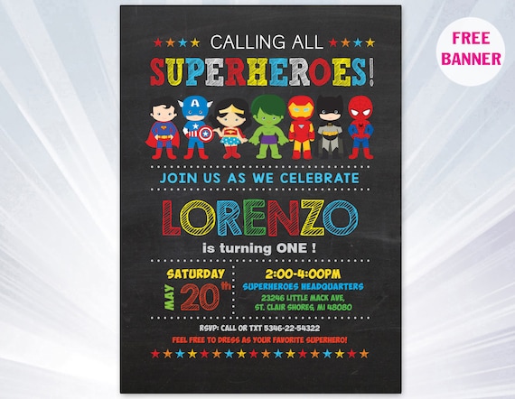 Super hero invitation superhero invitation templates