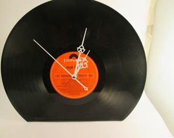 Record Clock, Upcycled, Recycled Record Clock, 12", Free Standing clock, album clock, music lover