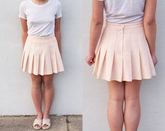 Peach School Girl Pleated Skirt Pastel Spring