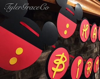 Mickey Mouse Happy Birthday Banner