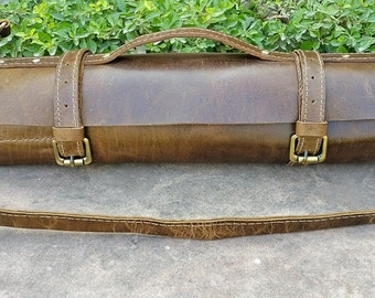 Leather Knife Roll, Harley Brown Leather Knife Bag, Chef Knife Bag, Chefs Roll, Chef Bag, Knife Roll Bag, Personalized Knife Roll, Tool Roll
