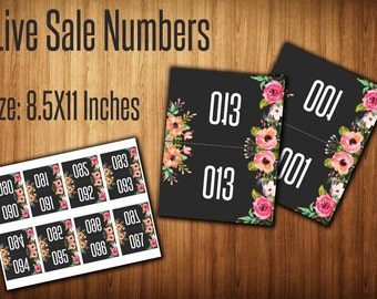Live Sale Numbers - Reverse Numbers 001-100
