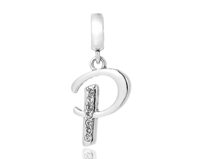 Letter P Initial Pendant Charm - 925 Sterling Silver - Personalised Gift - Gift Packaging available - Birthday Gift - Wedding Gift