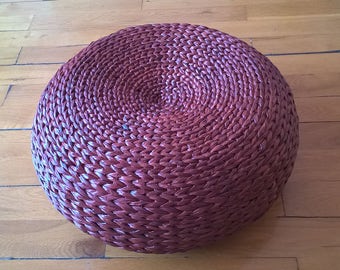 Round floor cushion/straw pouf/floor pouf/footstool/floor seating/yoga cushion/meditation cushion/home decor/pouf ottoman/futon/Ikea style