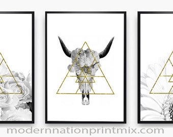 Skull Print, Skull Artwork, Minimalist skull Print, Instant Download Art, Modern Wall Art, Contemporary Prints, Geo-minimalist Prints, Trend