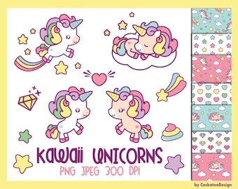 50% OFF SALE, Unicorn clip art, kawaii unicorn clip art, unicorn digital paper, cute unicorn clip art, unicorn pooping clip art, unicorn