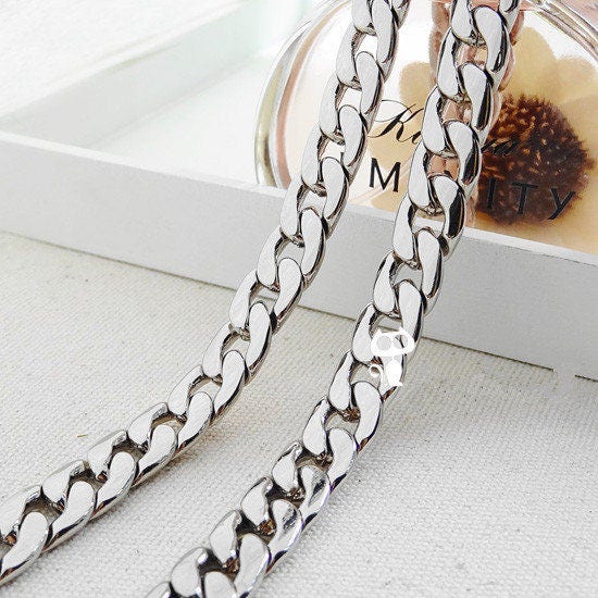 silver chain strap for bag