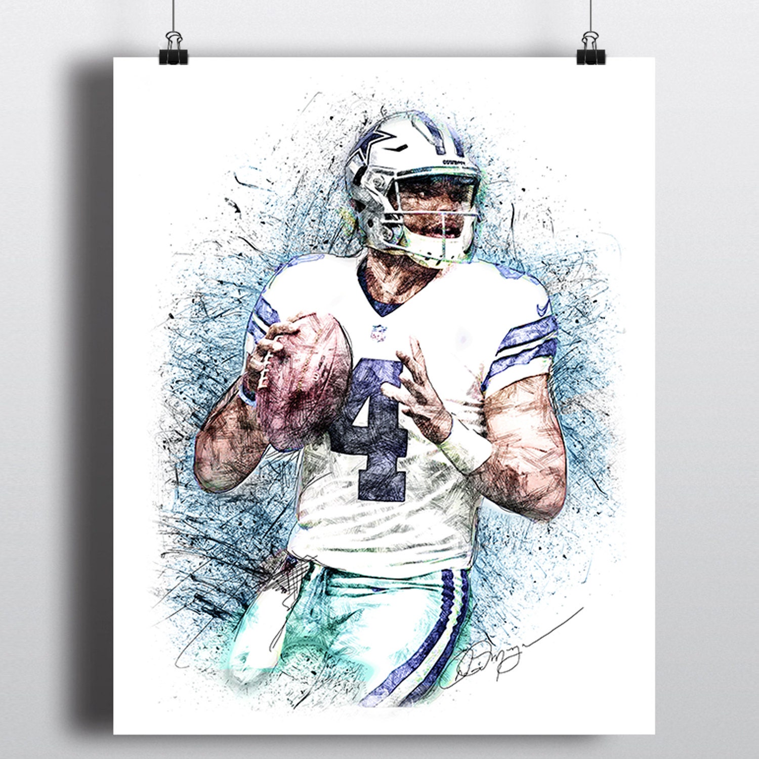 Dak Prescott Instant Download Dak Prescott Art Print Dak