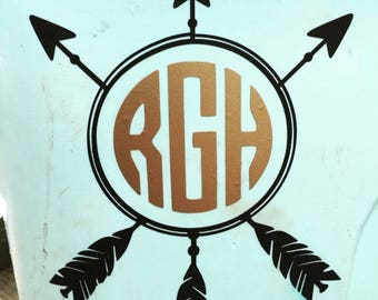 Triple Arrow Monogram Decal- 2 color