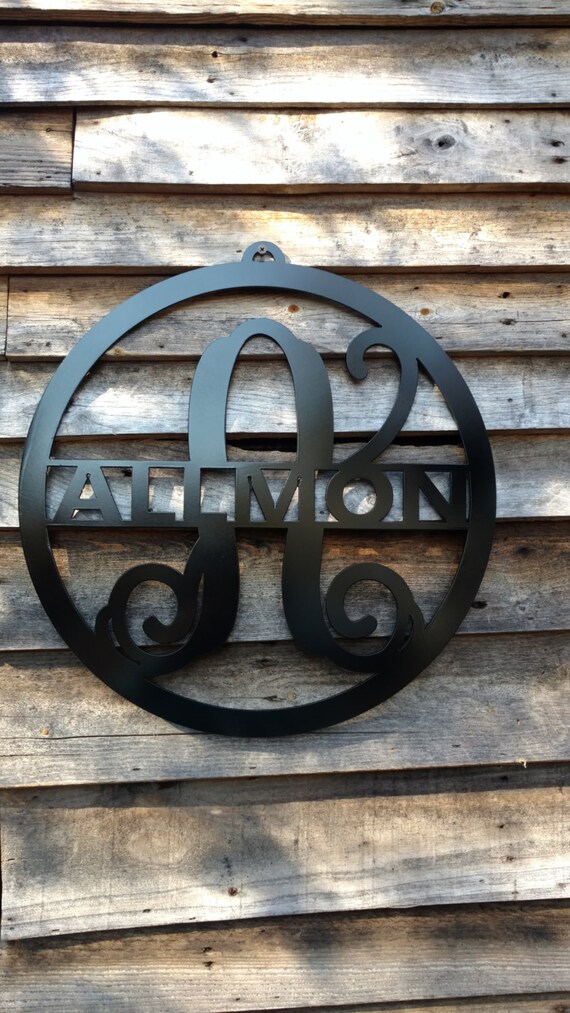 Personalized metal door hanger