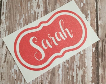 Vinyl decal, tumbler decal, yeti decal, glitter decal, vinyl sticker, customized decal, custom decal, personalized decal, name decal