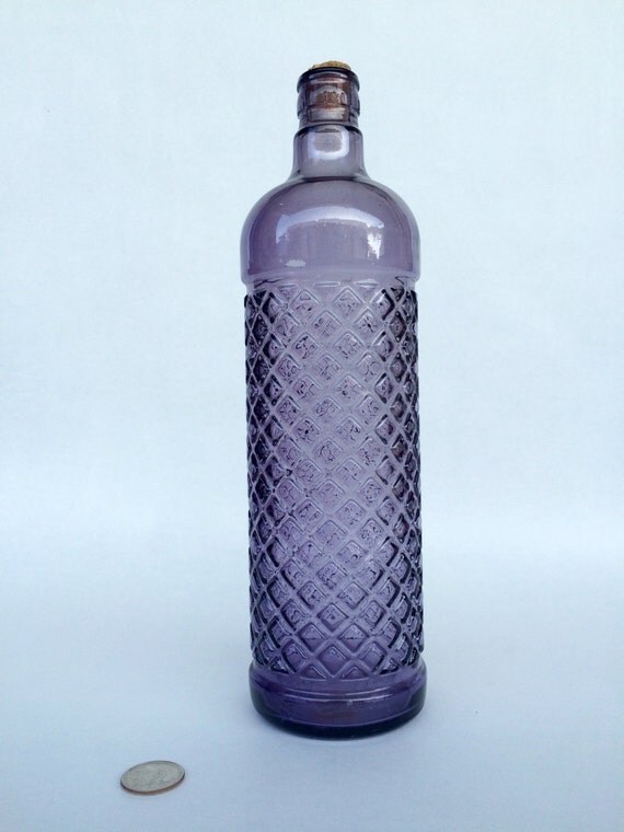 Vintage glass Spanish glass glass bottle purple by sageNsilver