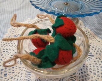 Felt strawberry hanging decoration