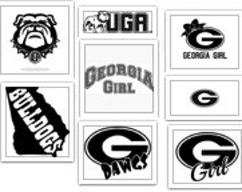 University of Georgia Bulldogs Decal SVG Cut Files Instant Download
