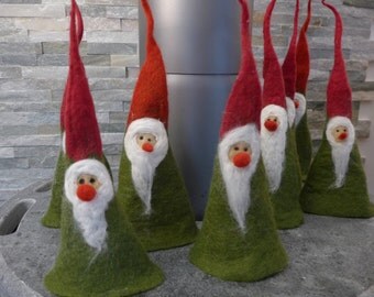 Christmas elves, felt dwarf, soft nights, felt decoration, Zerge, Waldorf, Waldorf autumn decoration felt Gnowm, felting, Tomte, Santa Claus