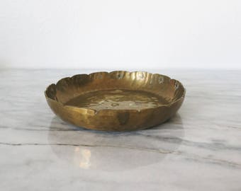 Vintage Brass Ring Dish, Desk Accessory, Small Desk Tray, Jewelry Holder Dish, Business Card Holder, Jewelry Dish, Ring Holder, Vanity Trays