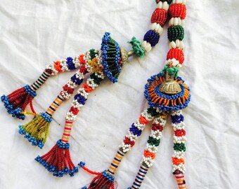 2 Vintage Kuchi Tribal Beaded Tassels. Bag Tassels, Door Decor, Belly Dance Costumes!