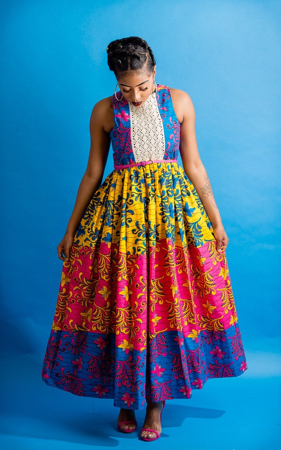 Long Ankara Dress by Maggiegold56