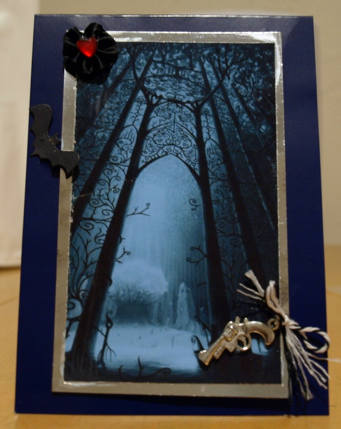 Gothic Handmade Greetings Card birthday luxury personalised