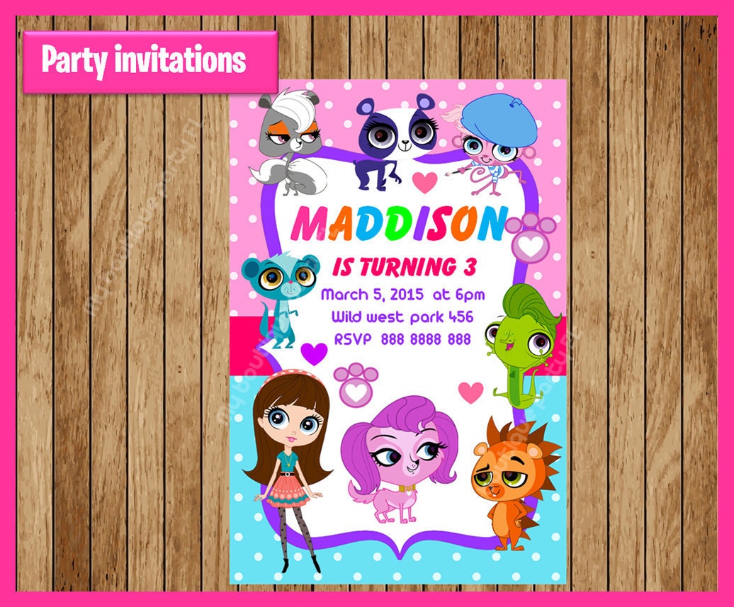 Littlest Pet Shop Invitation Printable Littlest Pet Shop