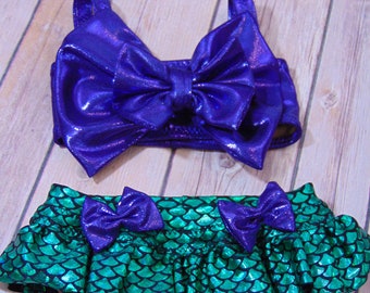 Little Mermaid Swimsuit - Mermaid Swimsuit - Mermaid Bikini - Child's Mermaid Swimsuit - Baby Mermaid Swimsuit - Baby Bikini - Made to Order