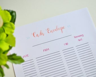 Dave Ramsey Cash Envelope Tracker, Budget Binder Printable, Cash Envelope Printable, Household Binder, Finance Planner