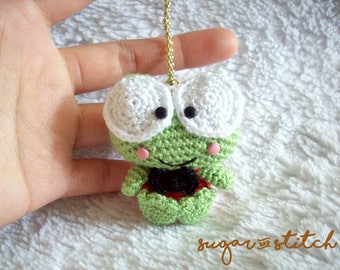 Mr. Keroppi - crochet plushies - keychain - plushies - amigurumi