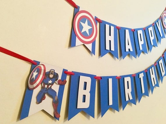 Captain America Birthday Banner/Avengers Birthday