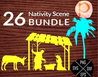 Nativity Scene SVG bundle*Christmas Svg*Nativity svg*Oh Holy Night*O Holy Night svg*clipart,eps,dxf,png,jpg*Cutting File*Cricut*Silhouette