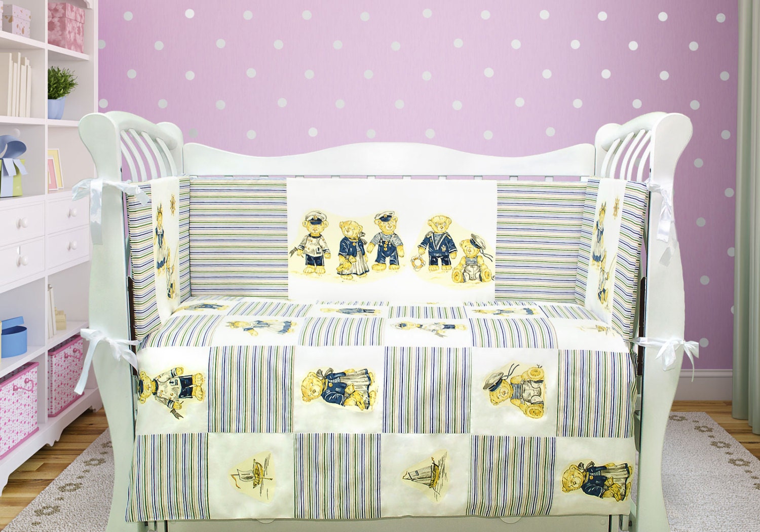 Teddy bear nursery: baby bedding set teddy bear baby shower