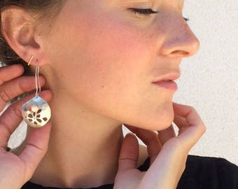 Boucles d'oreilles argent sterling ajouré fait-main