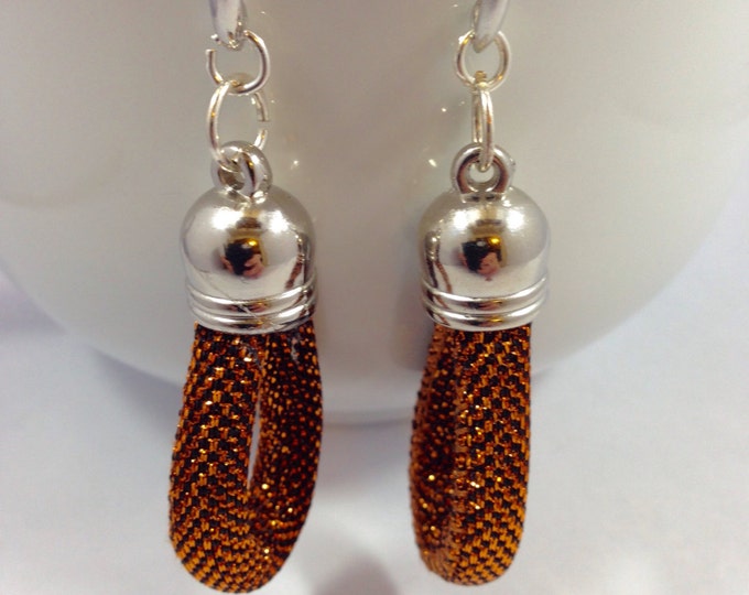 Bronze-colored rope earrings