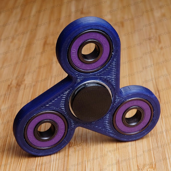 black and blue fidget spinner