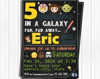 Star Wars invitation, Star Wars birthday invitation, Star Wars party invitation! Personalized invite, 4x6" and 5x7" sizes!