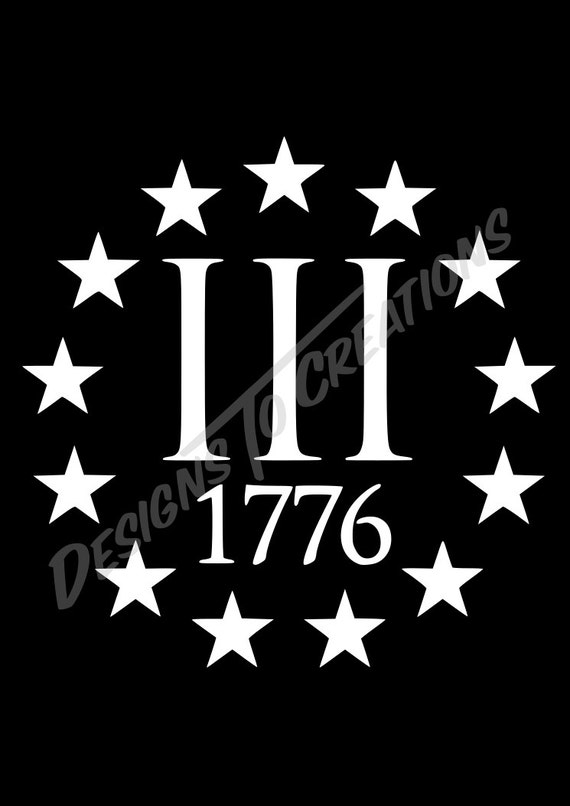 Three Percenter Iii 1776 Decal Firearm 2nd Amendment