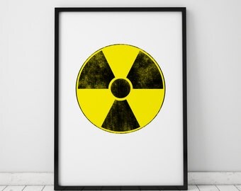 Radioactive Sign Print Nuclear Fallout Shelter Art Post Apocalyptic Instant Download Printable Art Prints Wall Art Wall Decor