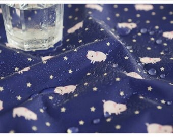waterproof. pig fabric. animal fabric. kids room deco. nursery deco. shower. tablecloth.