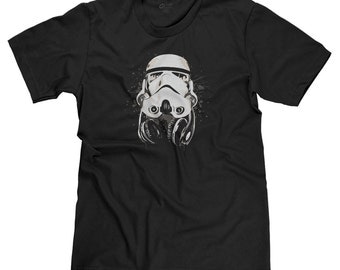 DJ Storm Trooper Darth Vader Star Wars Dark Side The Force Funny Parody T-shirt Tee
