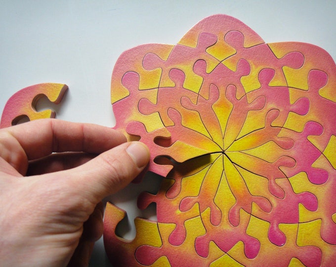 Beautiful Mandala Energy Puzzle, Wooden Original Handcut