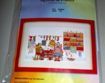 Cross-stiching kit - Les tricoteuses (The knitters) - Like New